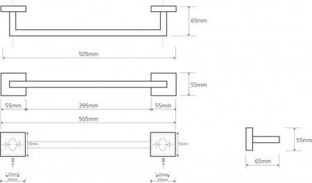 Держатель для полотенец Bemeta Beta 132204022 Хром