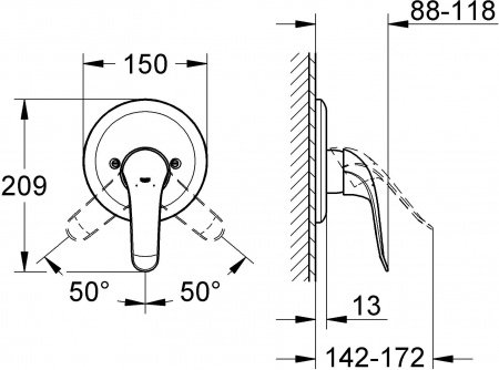 Термостат для душа Grohe Euroeco Special 32784000 хром