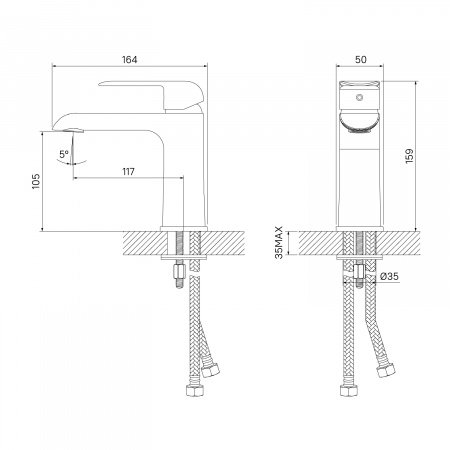 Смеситель для раковины IDDIS Calipso CALSB00i01 хром глянцевый/белый