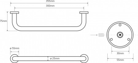 Поручень для ванной Bemeta Omega 102307012 Хром