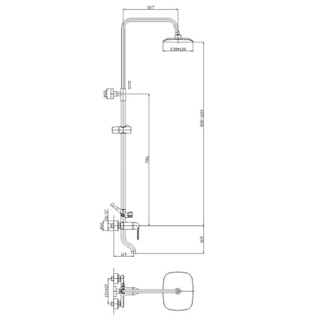 Душевая система Haiba HB2405, хром