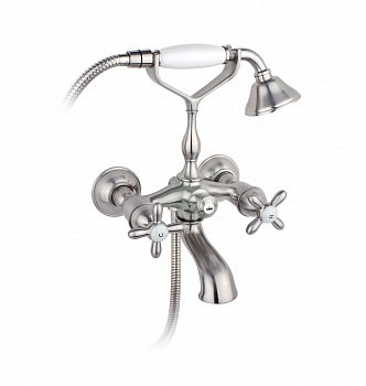Смеситель для ванны с душем Timo Ritz 0144Y silver cross серебро