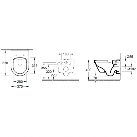 Унитаз подвесной безободковый Villeroy&Boch Architectura Pack 4694HR01 с сиденьем микролифт