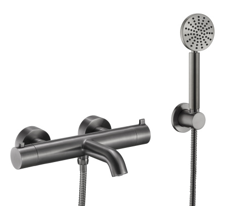 Смеситель для ванны термостатический c гарнитуром Benesque Lumiere 11011203 черный брашированный