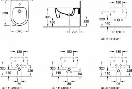 Биде подвесное Villeroy & Boch Avento 54050001 alpin