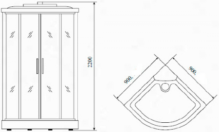 Душевая кабина Timo Comfort T-8801 F 100x100x220 профиль хром глянцевый, стекло матовое