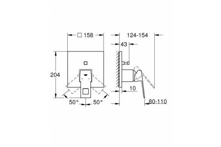Смеситель для душа Grohe Eurocube 24062DC0 суперсталь