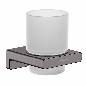 Стакан для ванной Hansgrohe AddStories 41749340 черный хром шлифованный