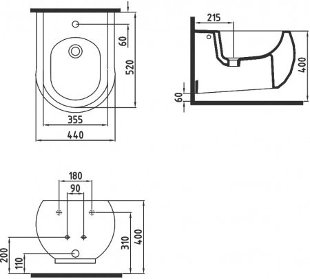 Биде подвесное Bien Flash FLBA05201VD1W3000