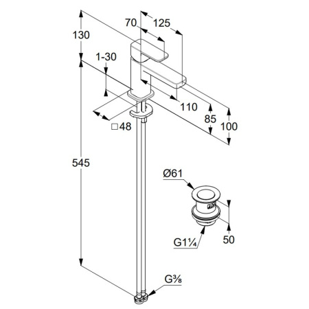 Смеситель для раковины Kludi Renon 422660575 хром