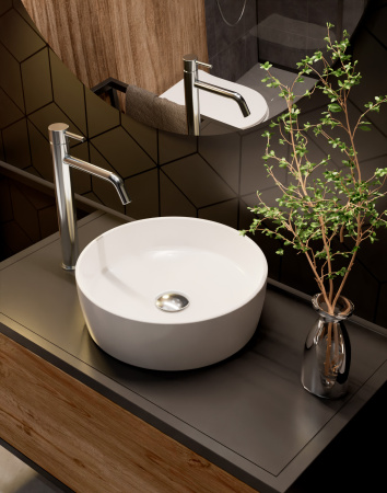 Раковина накладная 35.5см AQUAme AQM5012 белый