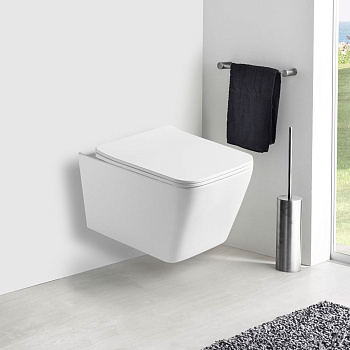 Унитаз подвесной безободковый Vincea Q-Line VT1-12MW белый матовый, с сиденьем микролифт