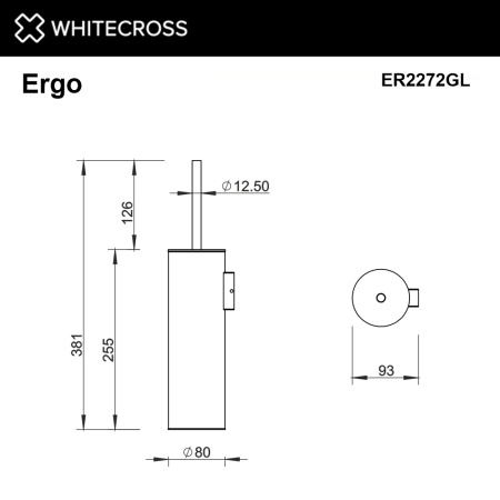 Ершик подвесной WHITECROSS Ergo ø80 мм ER2272GL (золото)