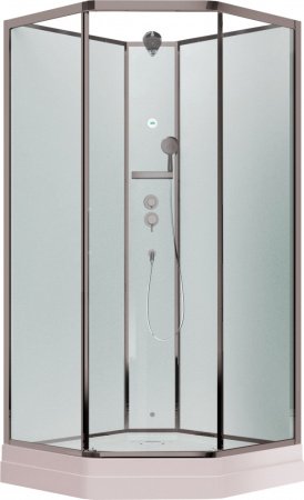 Душевая кабина Timo Ilma ILMA-701 100x100x255 профиль черный матовый, стекло прозрачное