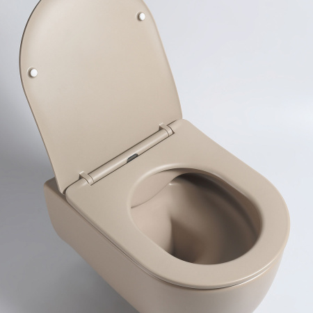 Унитаз подвесной безободковый Vincea Evo VT1-34SMC капучино матовый, с сиденьем микролифт