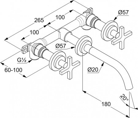 Смеситель для раковины Kludi Nova Fonte 201440520 хром