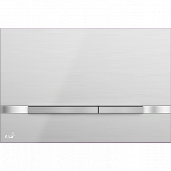 Кнопка смыва AlcaPlast Flat STRIPE-INOX алюминий матовый