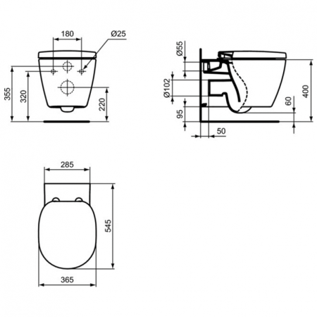 Промо-комплект 4 в 1 Ideal Standard с подвесным унитазом E047901 CONNECT AquaBlade® с сиденьем и крышкой E772401 CONNECT, встраиваемой инсталляцией R020467 PROSYS FRAME 120 M и механической панелью смыва R0108AA SOLEA M1