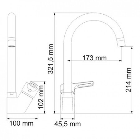 Смеситель для кухни WasserKraft Ruhr 24407 хром
