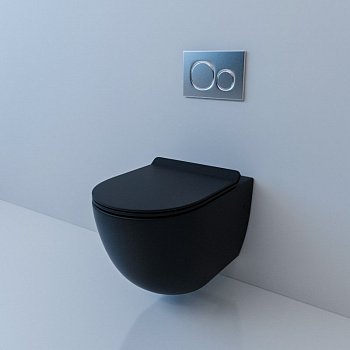 Унитаз подвесной Esbano GARCIA черный матовый, с сиденьем микролифт