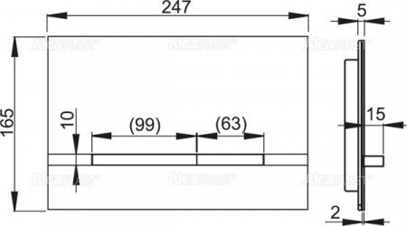 Кнопка смыва AlcaPlast Flat STRIPE алюминий
