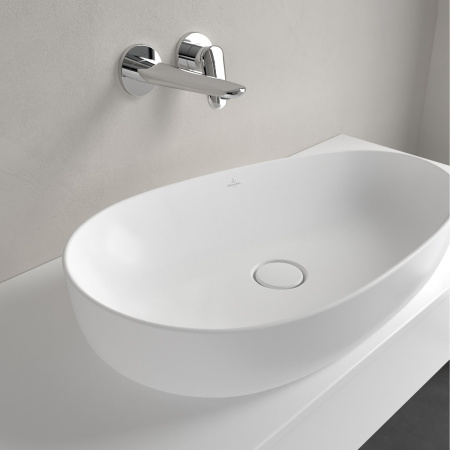 Раковина накладная 65см Villeroy & Boch Antao 4A7465RW StoneWhite с покрытием CeramicPlus