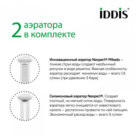 Смеситель для раковины IDDIS Slide SLIWTBTi01 белый матовый