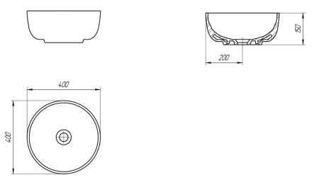 Раковина накладная 40см Cersanit Moduo 40 Ring 63569 белый