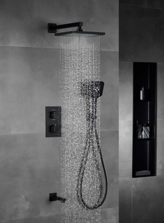 Встраиваемая душевая система с термостатом Vincea Next VSFW-1N3TMB черный матовый