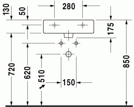 Раковина 50 см Duravit Vero 0454500000
