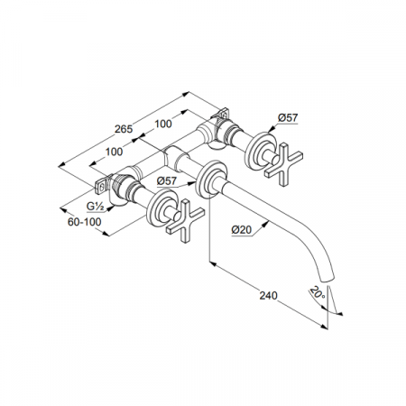 Смеситель для раковины Kludi Nova Fonte 201460520 хром