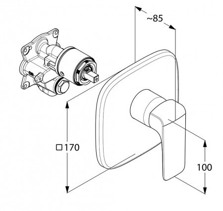 Смеситель для душа Kludi Ameo 416550575 хром