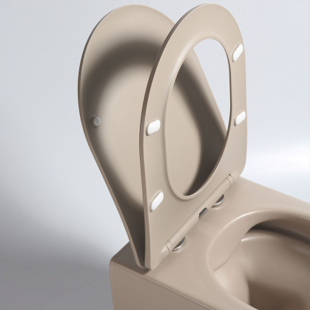 Унитаз подвесной безободковый Vincea Evo VT1-34SMC капучино матовый, с сиденьем микролифт