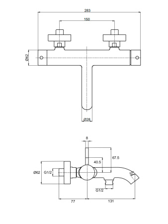 Смеситель для ванны AQUAme Siena AQM6212MB черный матовый