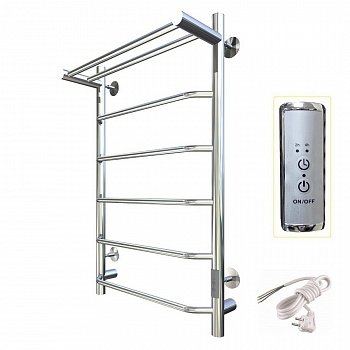 Полотенцесушитель электрический Тругор Пэк серия 6 80х50 хром, с полкой