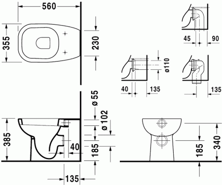 Унитаз Duravit D-code 21150900002 приставной без сиденья