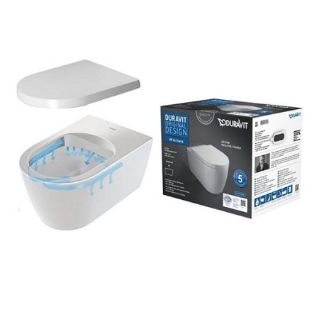 Комплект Duravit Me by Starck 45290900A1: унитаз подвесной 570х360 мм, 252909 + сиденье с микролифтом 002009, цвет белый