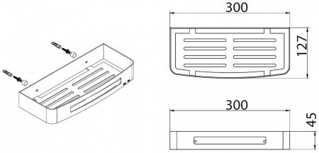 Подвесная полка Fixsen Hotel FX-31003B Хром