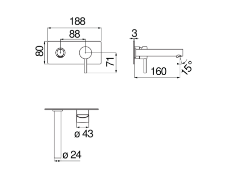 Смеситель для раковины Nobili Live LV00498BM черный матовый