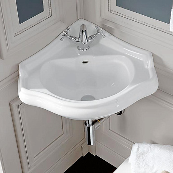 Раковина подвесная угловая 57.5см Kerasan Retro 103201*1 белый