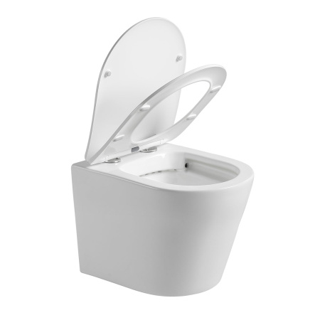 Унитаз подвесной безободковый Vincea Piatti VT1-11S белый, с сиденьем микролифт