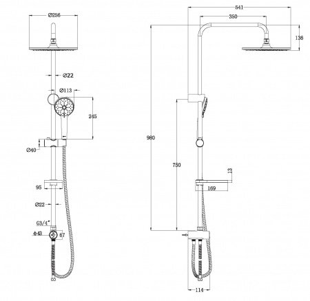 Душевая стойка Lemark Tropic LM8809C хром