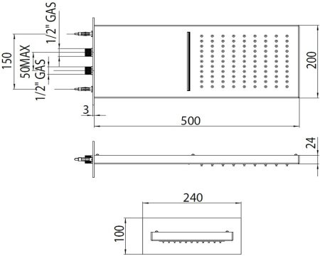 Верхний душ Bossini Manhattan I00575.030 хром