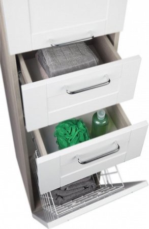 Шкаф пенал Iddis Sena 36 Белая Светлое дерево