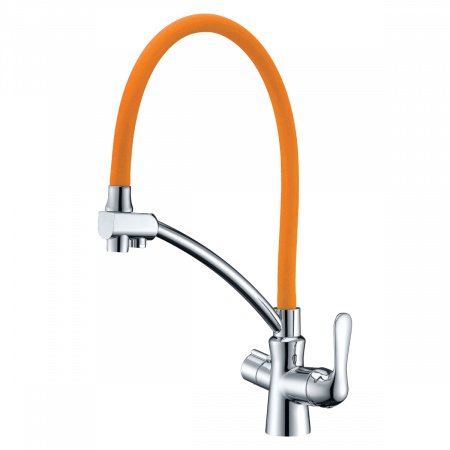Смеситель для кухни Lemark Comfort LM3070C-Orange хром/оранжевый
