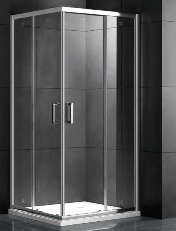 Душевой угол GEMY Victoria 100x100x190 профиль хром, стекло прозрачное, квадратный
