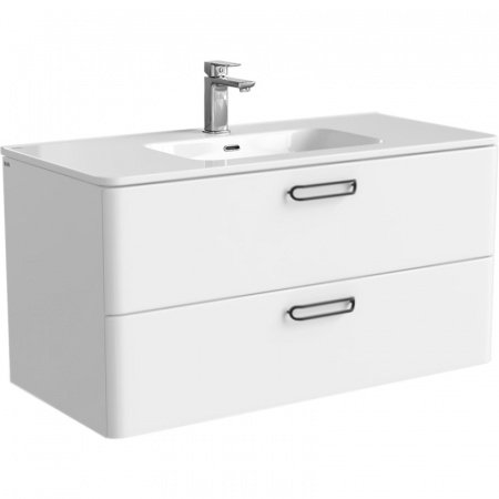 Тумба с раковиной Iddis Brick 100 подвесная Белая