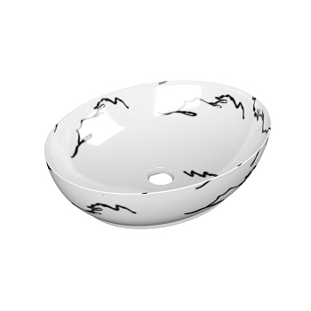 Раковина накладная 51см Point Артемида PN43151WB белый с рисунком