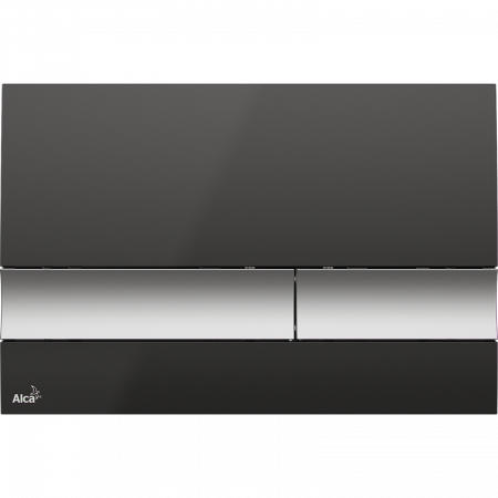 Кнопка смыва AlcaPlast ALCA M1728-2 черный/хром матовый