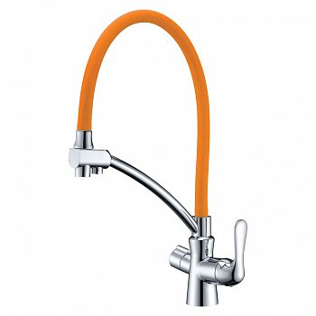 Смеситель для кухни Lemark Comfort LM3070C-Orange хром/оранжевый